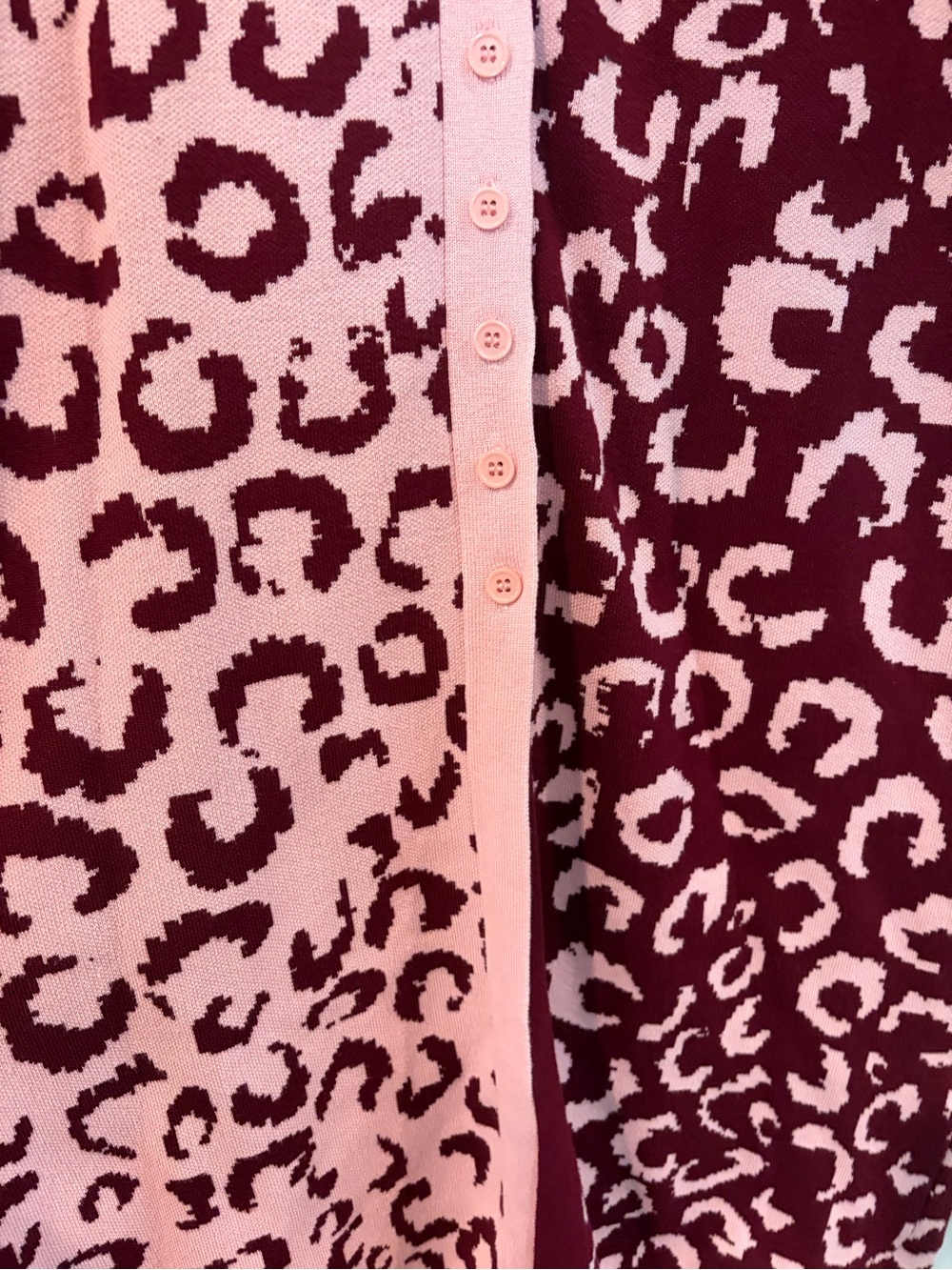 FARM Rio Pink & Burgundy Leopard Long Sleeve Knit Dress - Picture 7 of 8